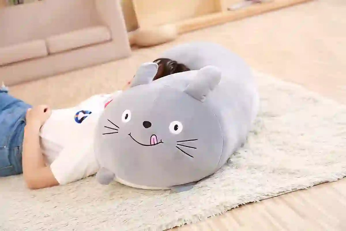 CustomPlushMaker offers adorable, large-sized stuffed hugging pillows in 30cm, 60cm, and 90cm, suitable for use as sofa cushions or plushies：Cute animal plush cushion