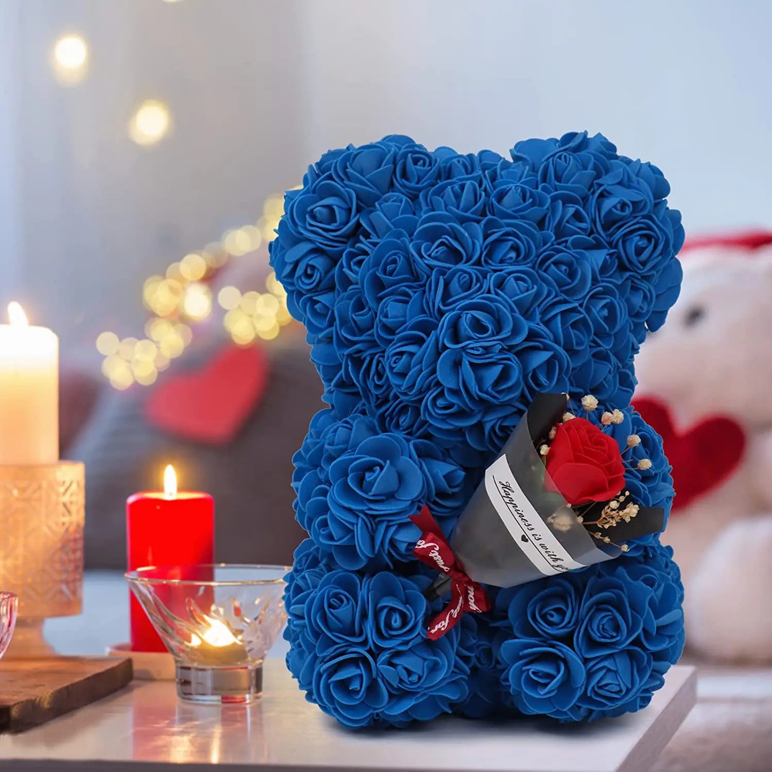 Valentine's Day Gift Boxes Artificial Christmas Ladies Rose Bath Flower Red Teddy Plush Bear: Plush Bear