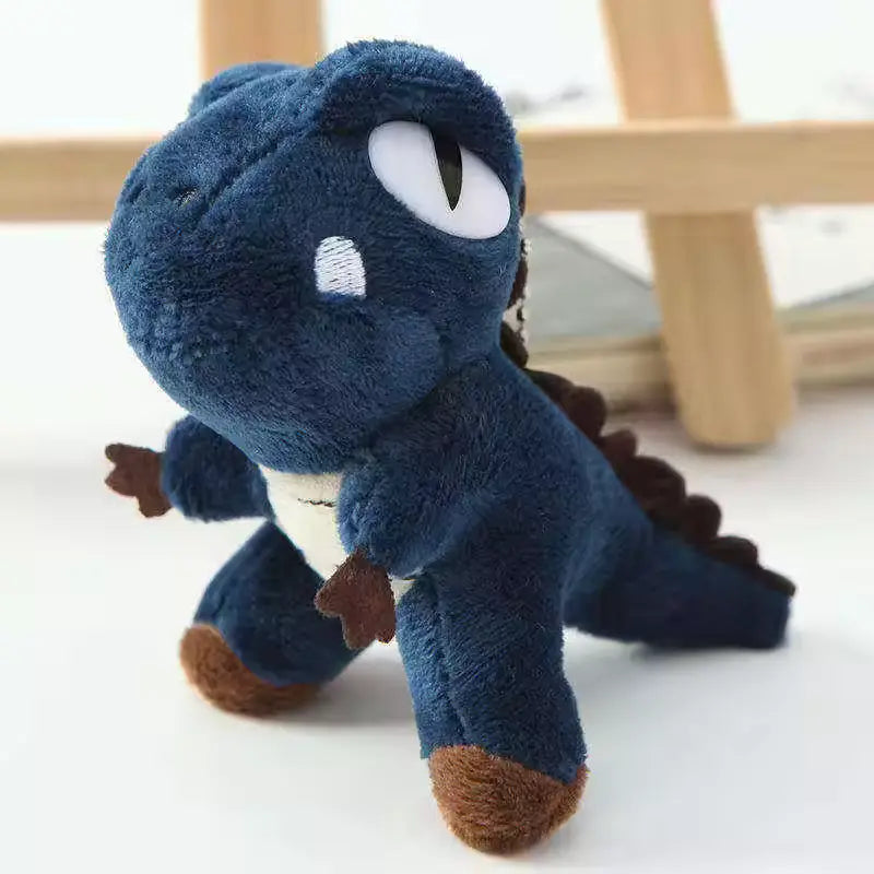 Blue dinosaur toy keychain