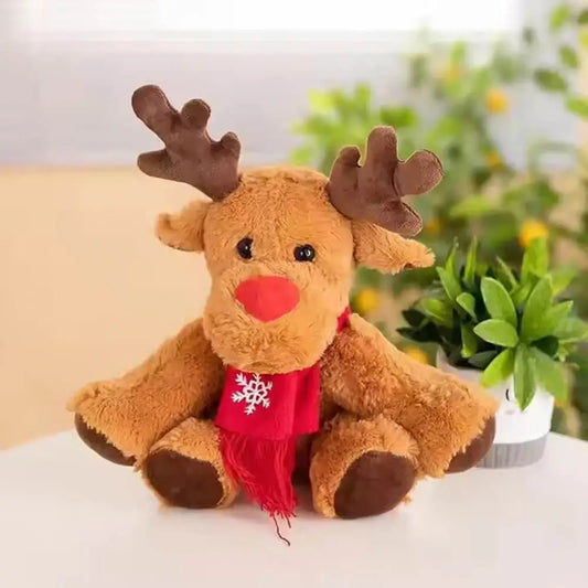 Christmas elk plush toy on the table