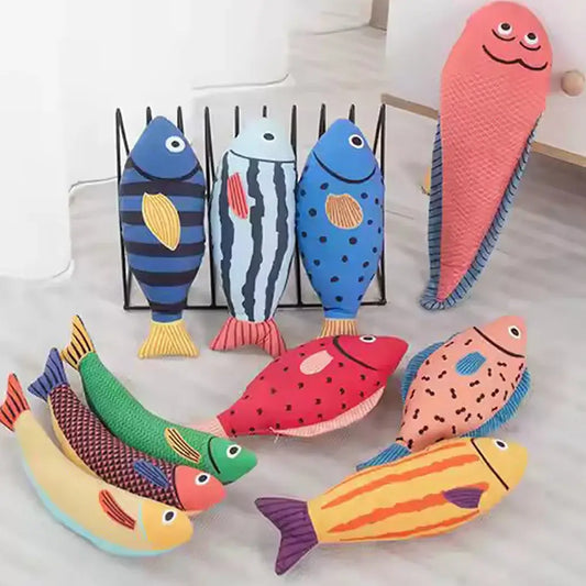 Fish-shaped pet plush toy