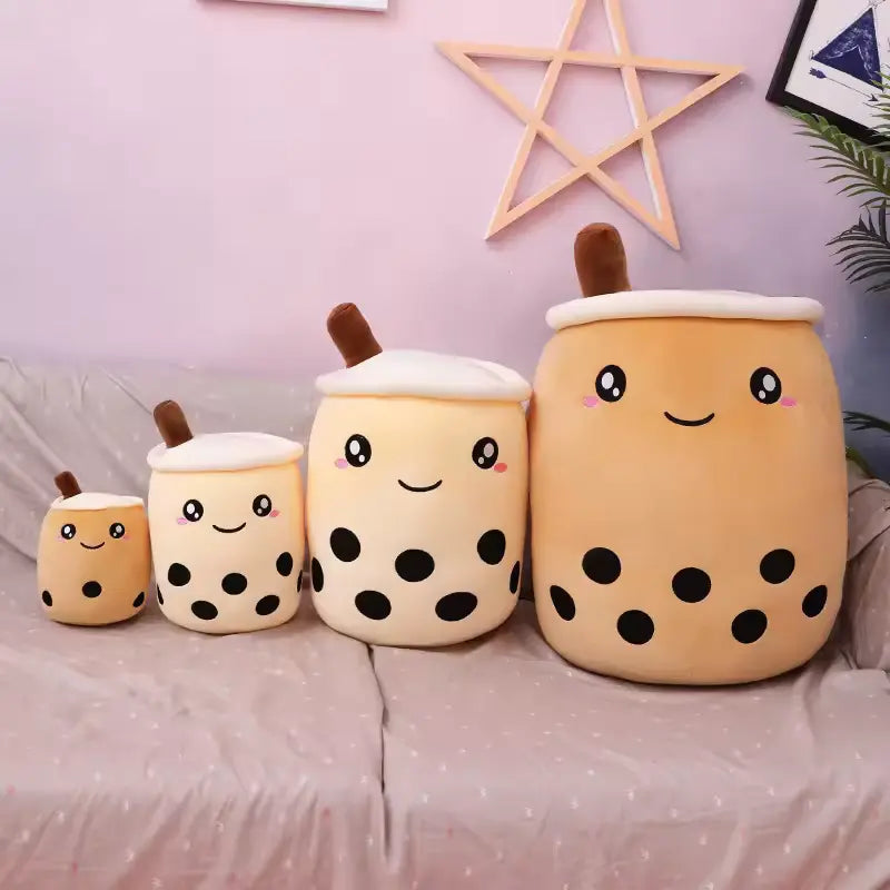 Four milk tea cups plush toys
