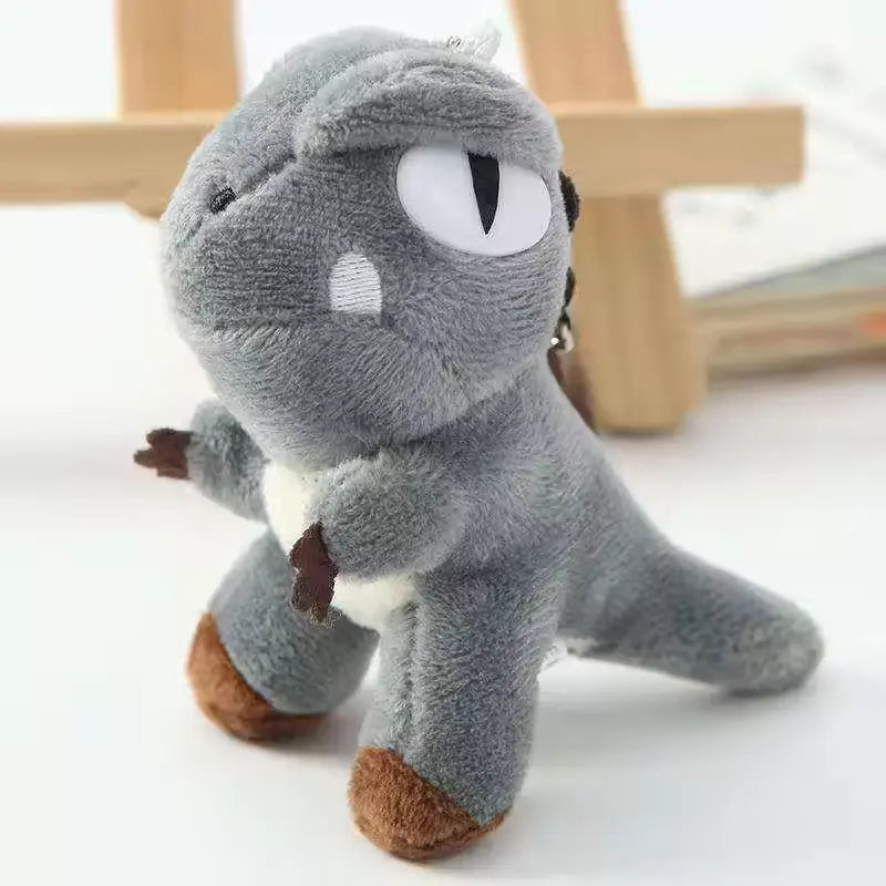 Gray dinosaur toy keychain