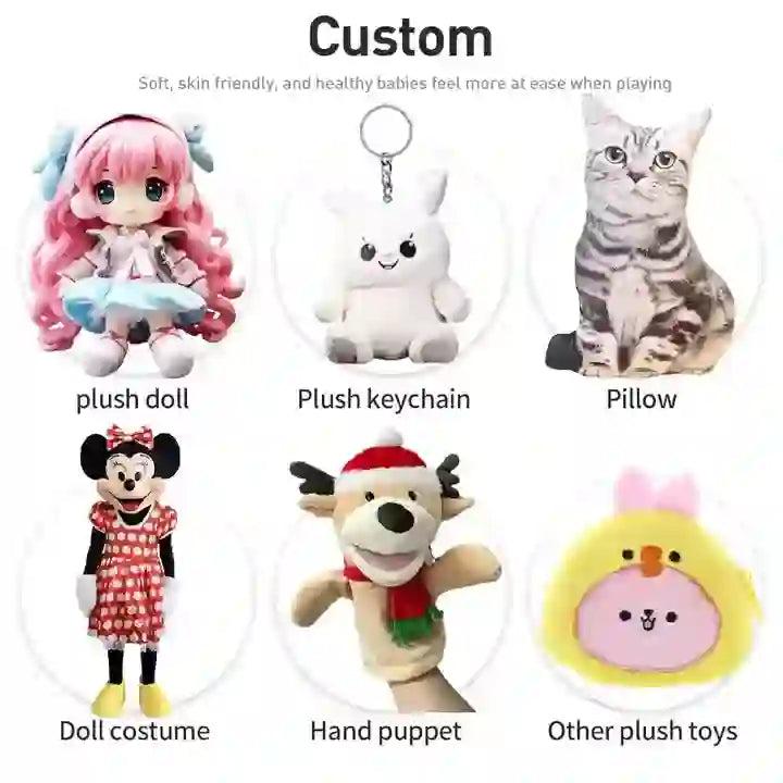 CustomPlushMaker High-grade Design Your Personalized Plush Character Doll Stuffed Toys：various plush toys