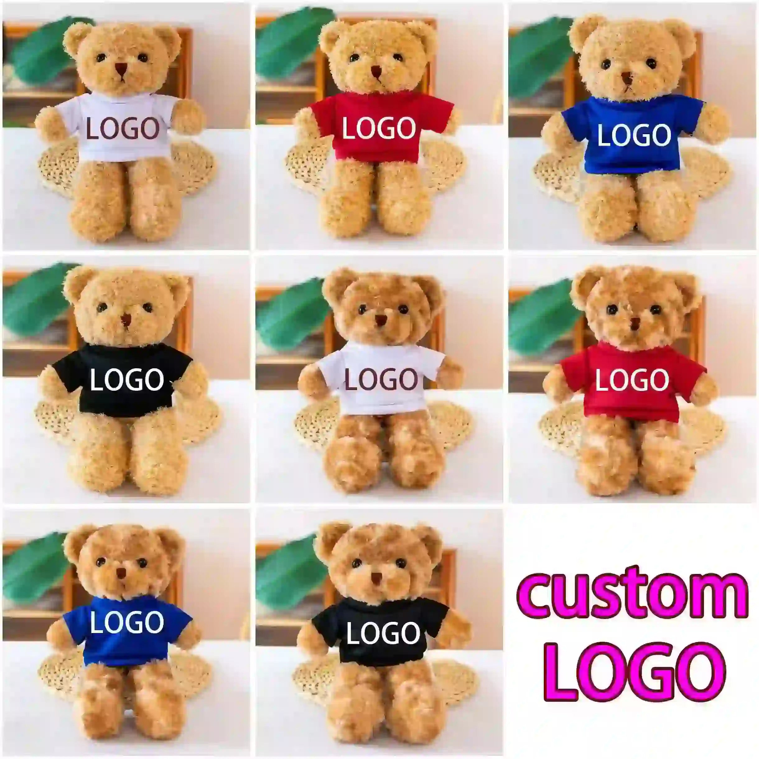 CustomPlushMaker: Logo Plush Bear Dolls - Soft, Colorful, Perfect for Birthday & Valentine's Gifts!:bear plushie