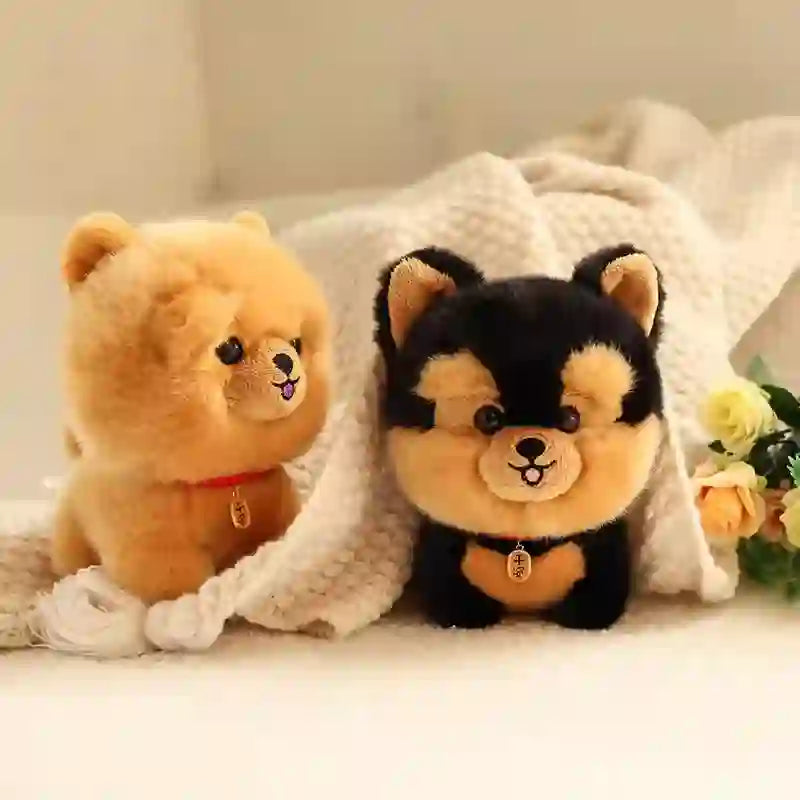 CustomPlushMaker offers wholesale 20cm plush puppy toys, featuring husky and corgi cloth dolls that simulate real animals:cute dog plushie