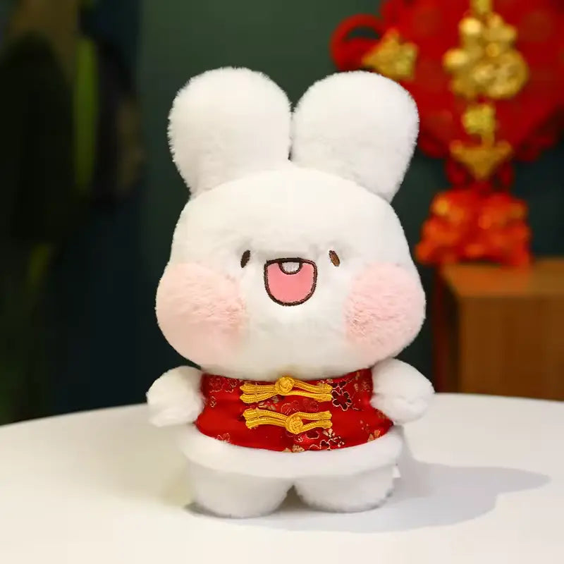 CustomPlushMaker's latest addition: a 24cm Chinese Costume Rabbit Plush Toy Bunny Doll, available for wholesale:cute Rabbit Plush Toy