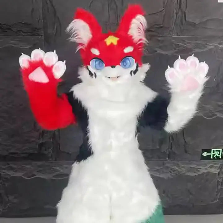 Egendefinert furry Cat Cut Character Mascot Costume