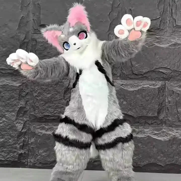 Egendefinert furry Cat Cut Character Mascot Costume