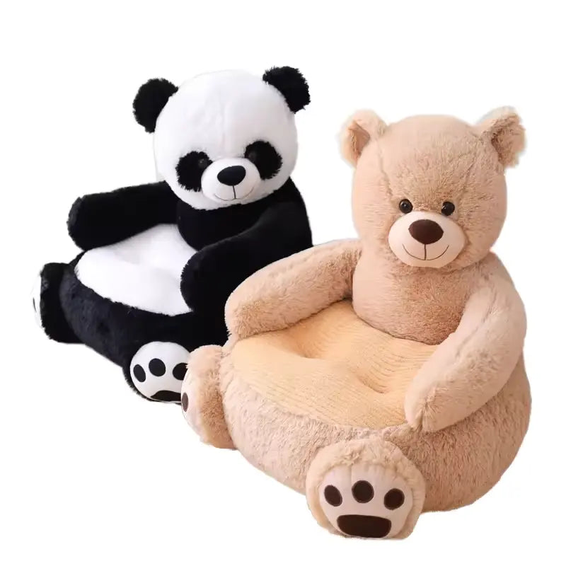 CustomPlushMaker offers high-quality cartoon teddy bear soft cushion pillows featuring pandas and unicorns, ideal for babies to sit on as sofa toys, available for bulk wholesale：Plush toy cushion