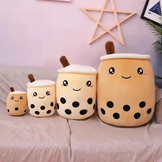 Customized bubble tea plush toys of various sizes