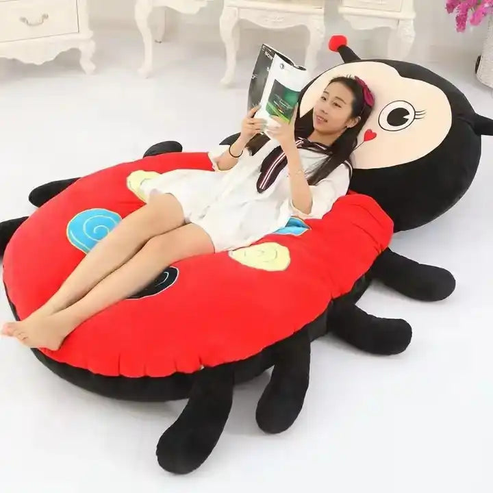 Red ladybug plush sofa bed