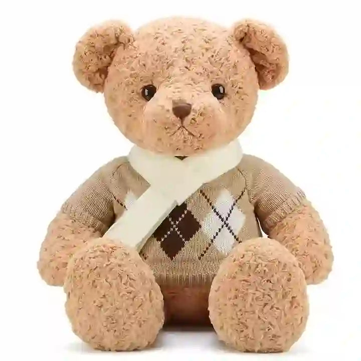 CustomPlushMaker presents: Scarf Sweater Teddy Bear Doll - A Large Stuffed Toy, Perfect Gift for Girls:Sweater Teddy Bear