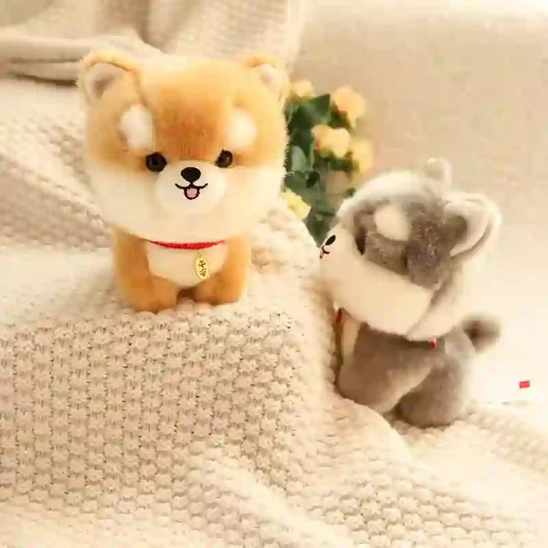 CustomPlushMaker offers wholesale 20cm plush puppy toys, featuring husky and corgi cloth dolls that simulate real animals:cute dog plushie