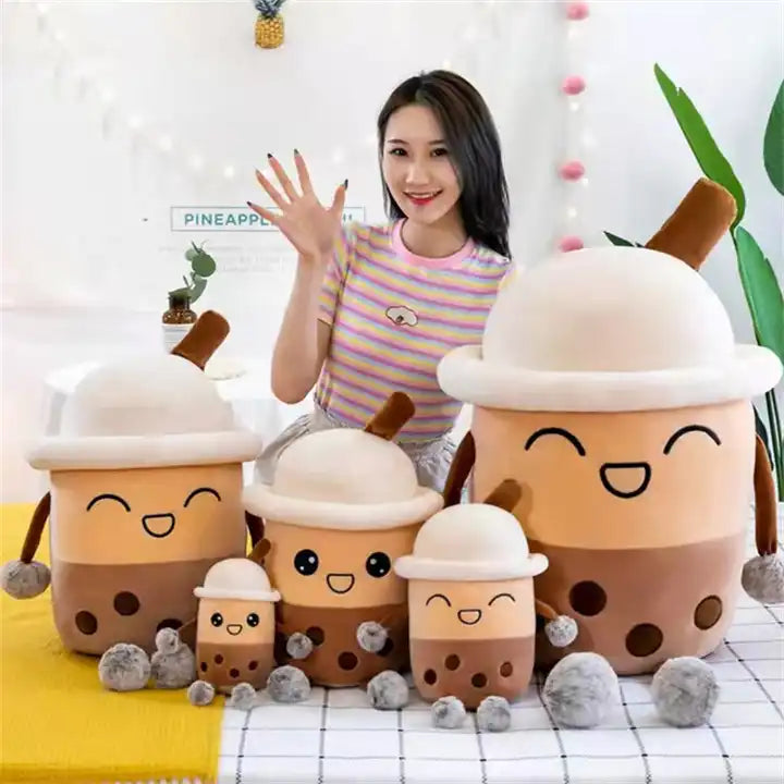 Tilpasset myk boble Boba Peluches Boba Tea Nøkkelring Plysjleketøy Melk Te Perlekopp Plysjpute Popping Fylt Boba Plysj丨CustomPlushMaker