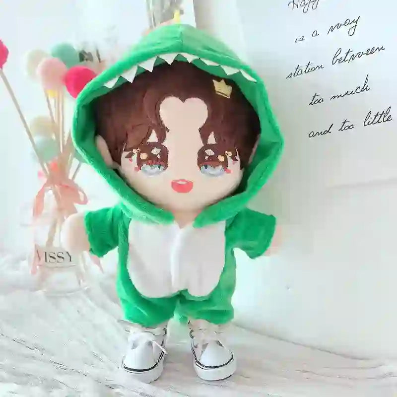 CustomPlushMaker sells 20cm cotton doll clothes wholesale, like dinosaur onesies and cute pajamas:plushie's cute pajamas