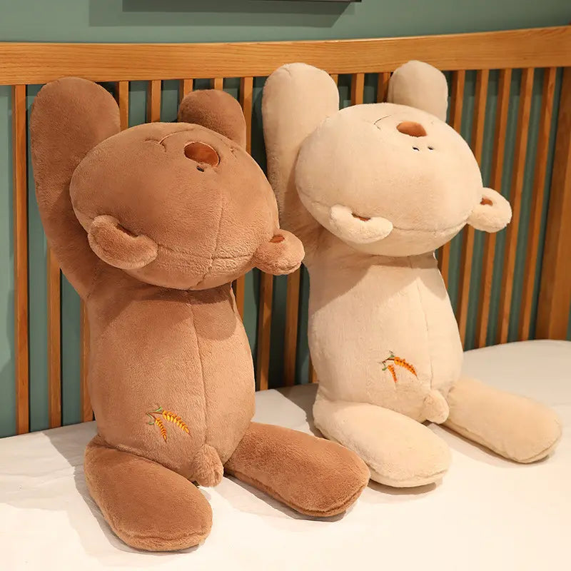 Two bear weighted stuffed animals