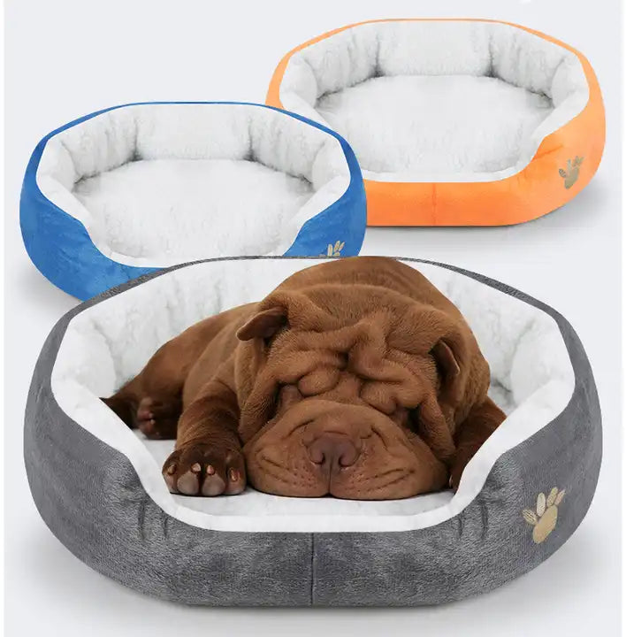 A charming, plush, and fluffy dog bed shaped like a basket – a cozy and stylish retreat for your furry companion
