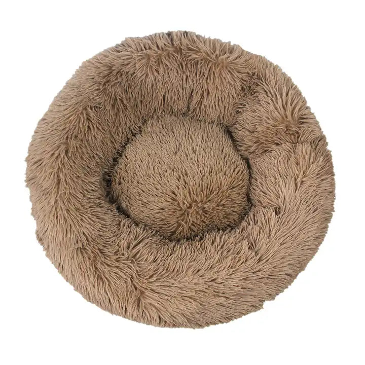 dog kennel plush round deep sleeping warm cat bed pets supplies accessories:dog kennel