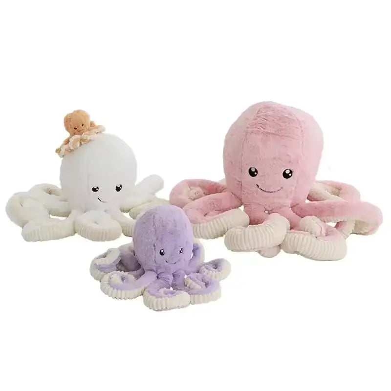 CustomPlushMaker offers MOQ for bulk wholesale Flip Octopus Plush Bed Pillows, crafted from PP Cotton：octopus plushie
