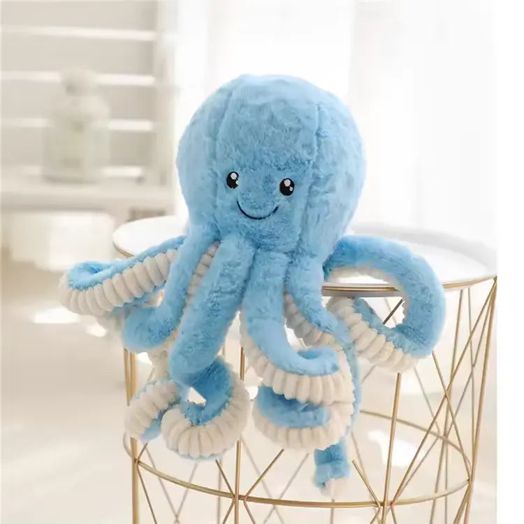 CustomPlushMaker offers MOQ for bulk wholesale Flip Octopus Plush Bed Pillows, crafted from PP Cotton：octopus plushie