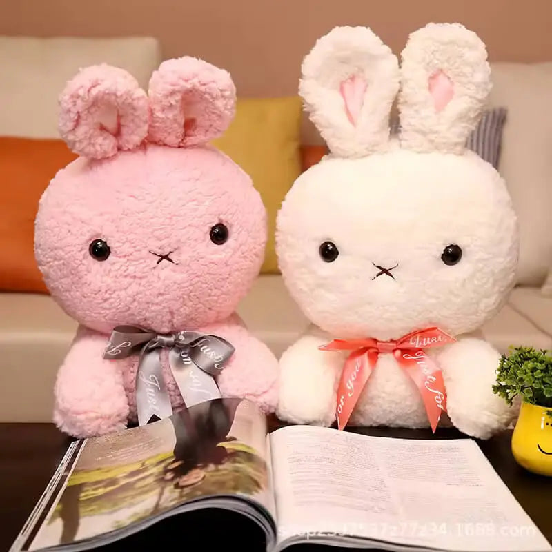 CustomPlushMaker Easter Bunny doll 18-25cm Mini Stuffed Animals Bulk- White and pink rabbit stuffed toy