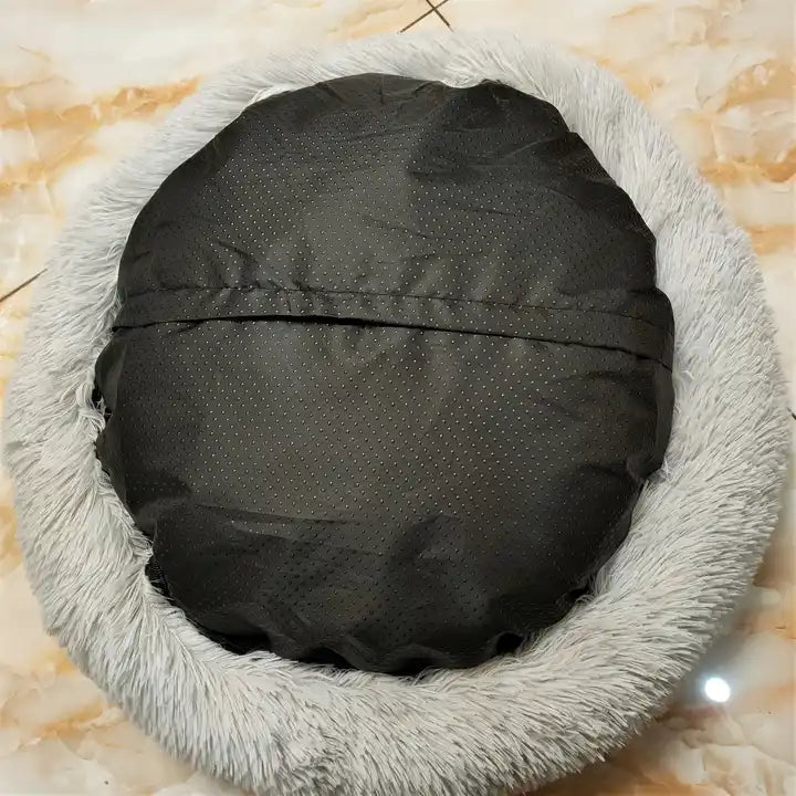 dog kennel plush round deep sleeping warm cat bed pets supplies accessories:dog kennel