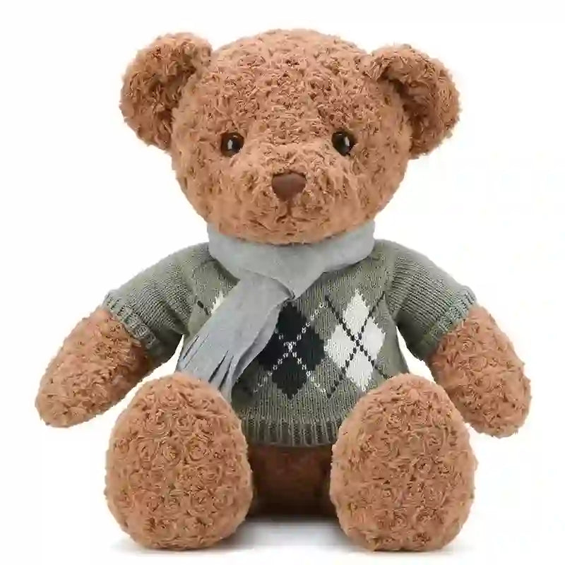 CustomPlushMaker presents: Scarf Sweater Teddy Bear Doll - A Large Stuffed Toy, Perfect Gift for Girls:Sweater Teddy Bear