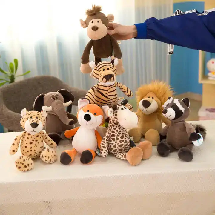 Heildsölu uppstoppað dýraleikföng Mjúkt fyllt Fox Raccoon Elephant Plush Toy