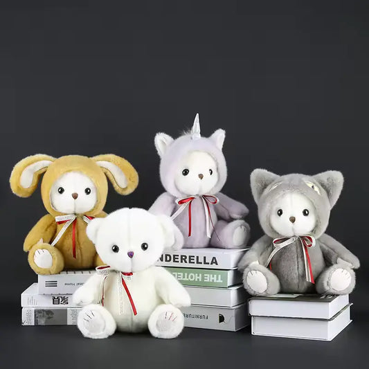 CustomPlushMaker offers wholesale white teddy bear plush toys customized as creative mascots：cute plushie