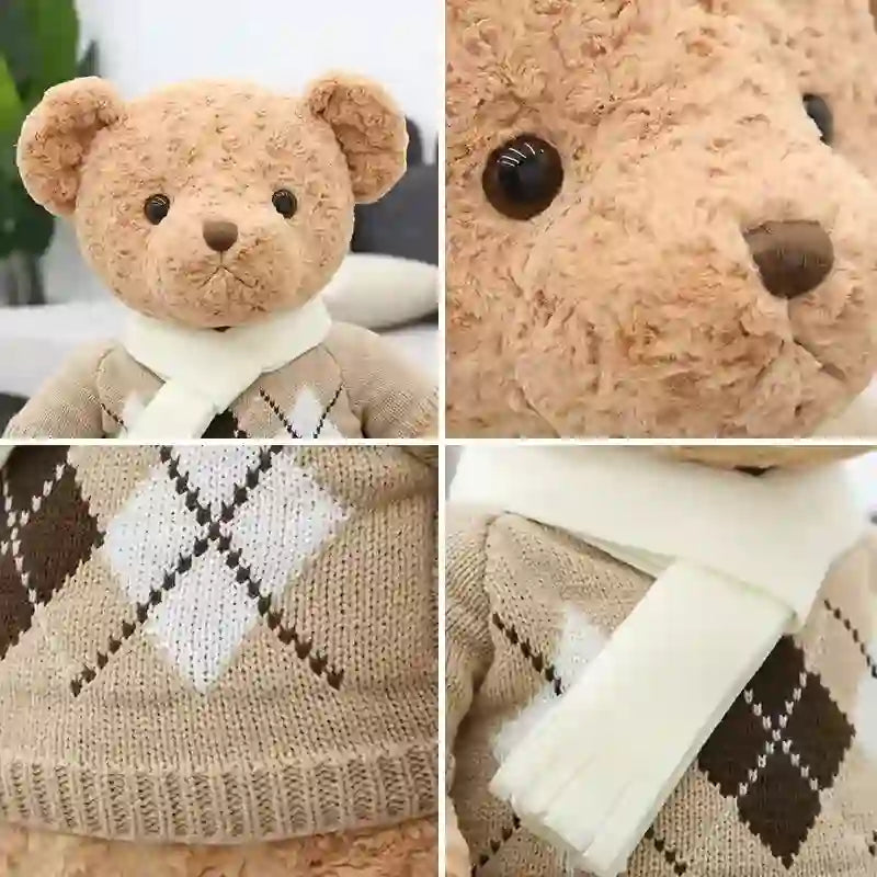 CustomPlushMaker presents: Scarf Sweater Teddy Bear Doll - A Large Stuffed Toy, Perfect Gift for Girls:Sweater Teddy Bear