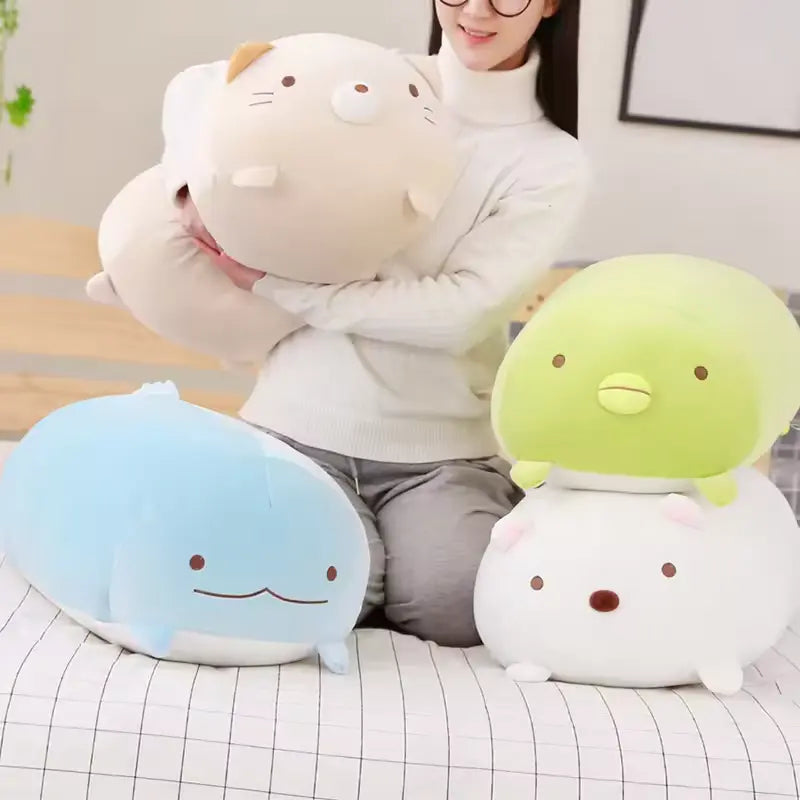 CustomPlushMaker offers adorable, large-sized stuffed hugging pillows in 30cm, 60cm, and 90cm, suitable for use as sofa cushions or plushies：Cute animal plush cushion