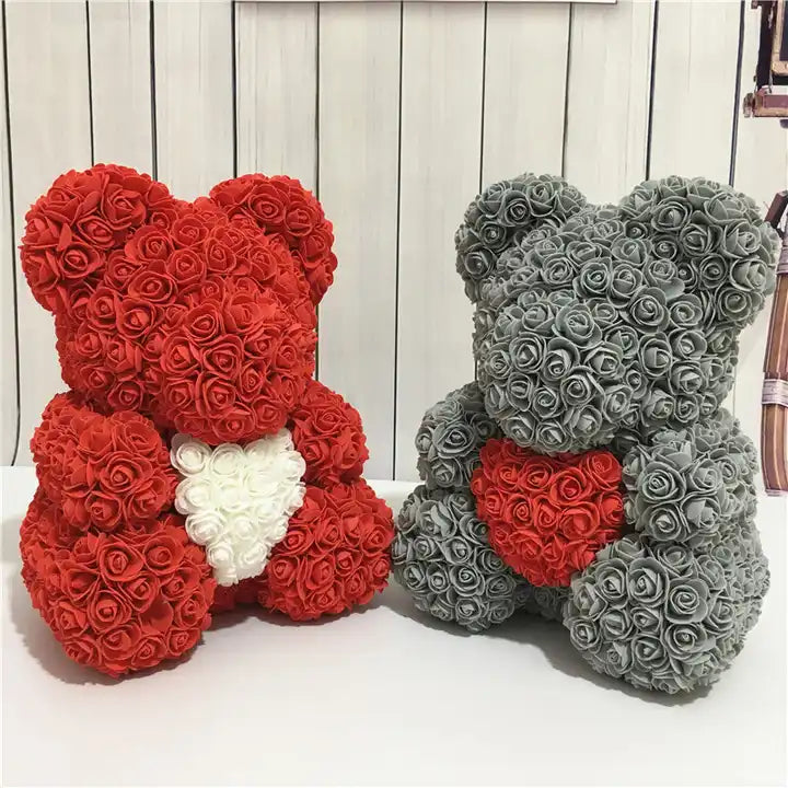 Valentine's Day Gift Boxes Artificial Christmas Ladies Rose Bath Flower Red Teddy Plush Bear: Plush Bear