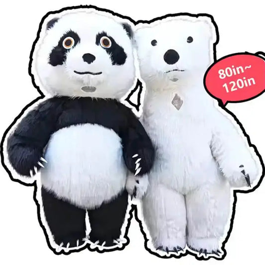 Personalización del disfraz de mascota inflable del oso polar panda