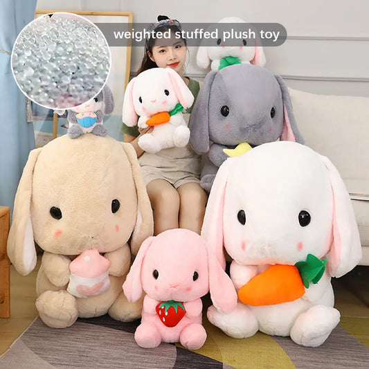 Peluche pondérée de lapin à longues oreilles en peluche géante personnalisée