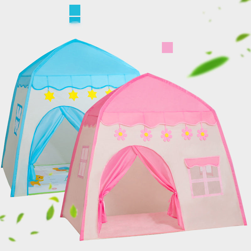 Pink and blue outdoor children's castle