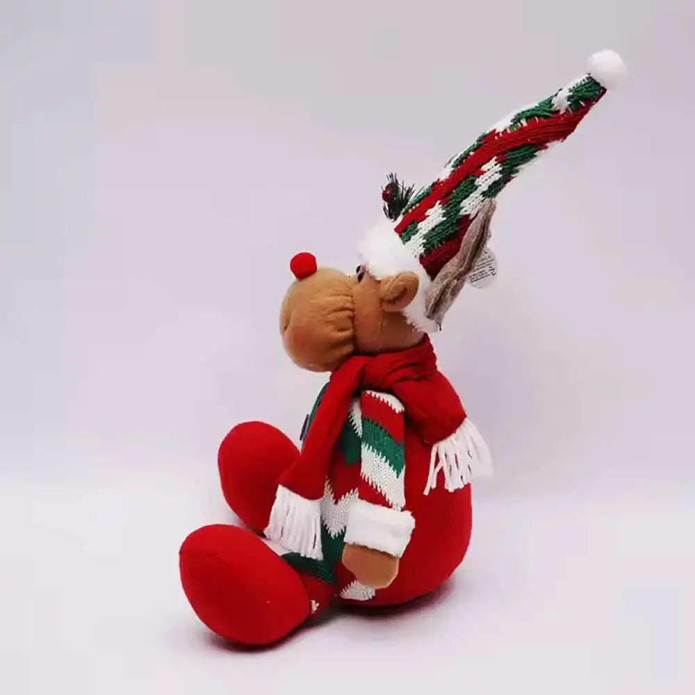 Christmas Figurines Santa Claus Snowman Reindeer Plush Ornaments