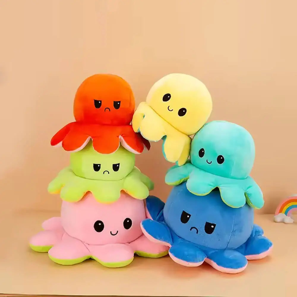 Six small octopus plush toys