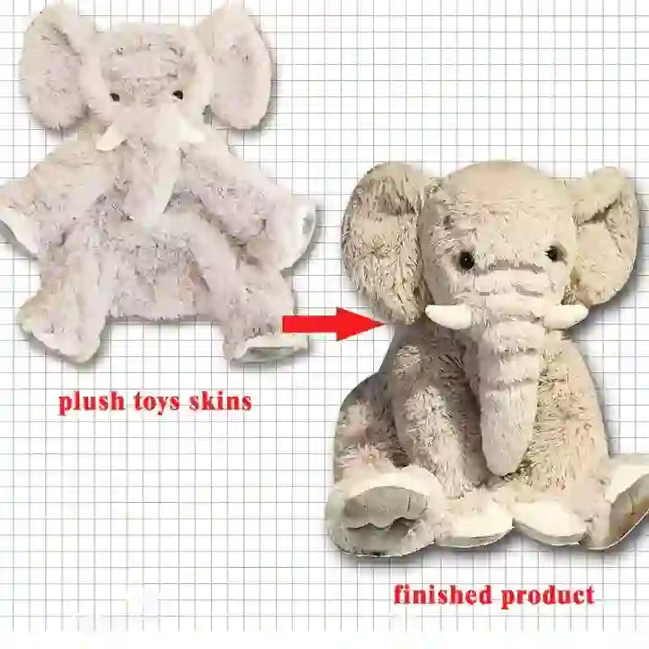 CustomPlushMaker Wholesale Custom Stuffed Animal Toys Giant Soft Teddy Bear Toys, Unstuffed Plush Animal Skins：Unstuffed Plush elephant Skins