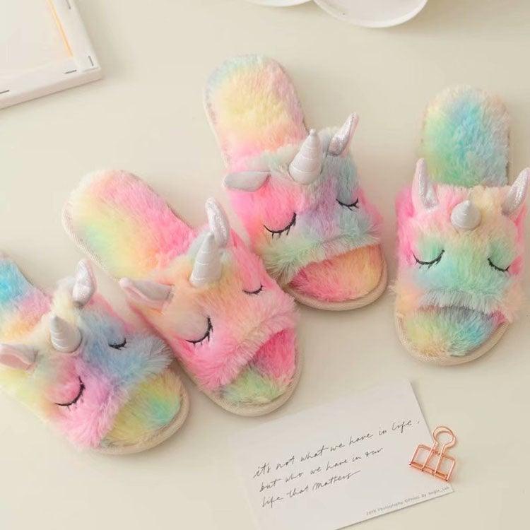 Unicorn plush slipper blinder headband drawstring bag children kid gift stuffed fluffy ice cream colorful unicorn party supplies - CustomPlushMaker