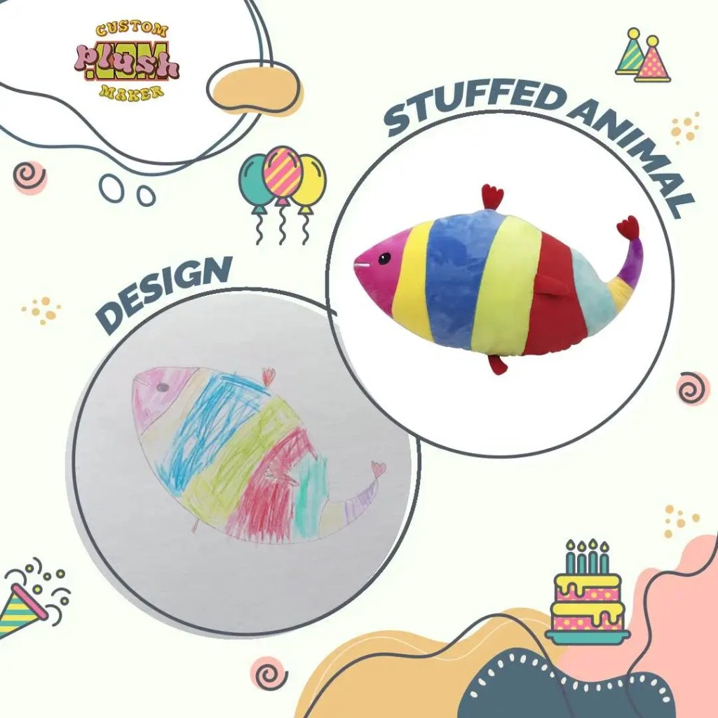 Colorful fish children's painting to make plush toys