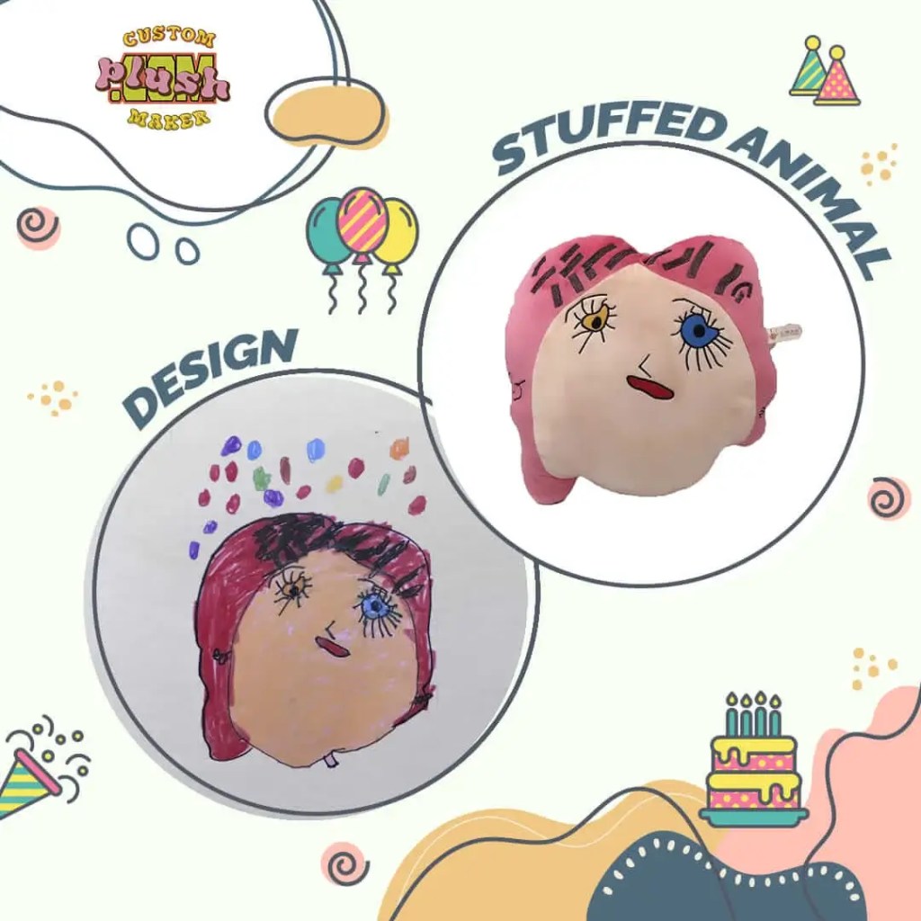 Girl's face children's painting plush toy