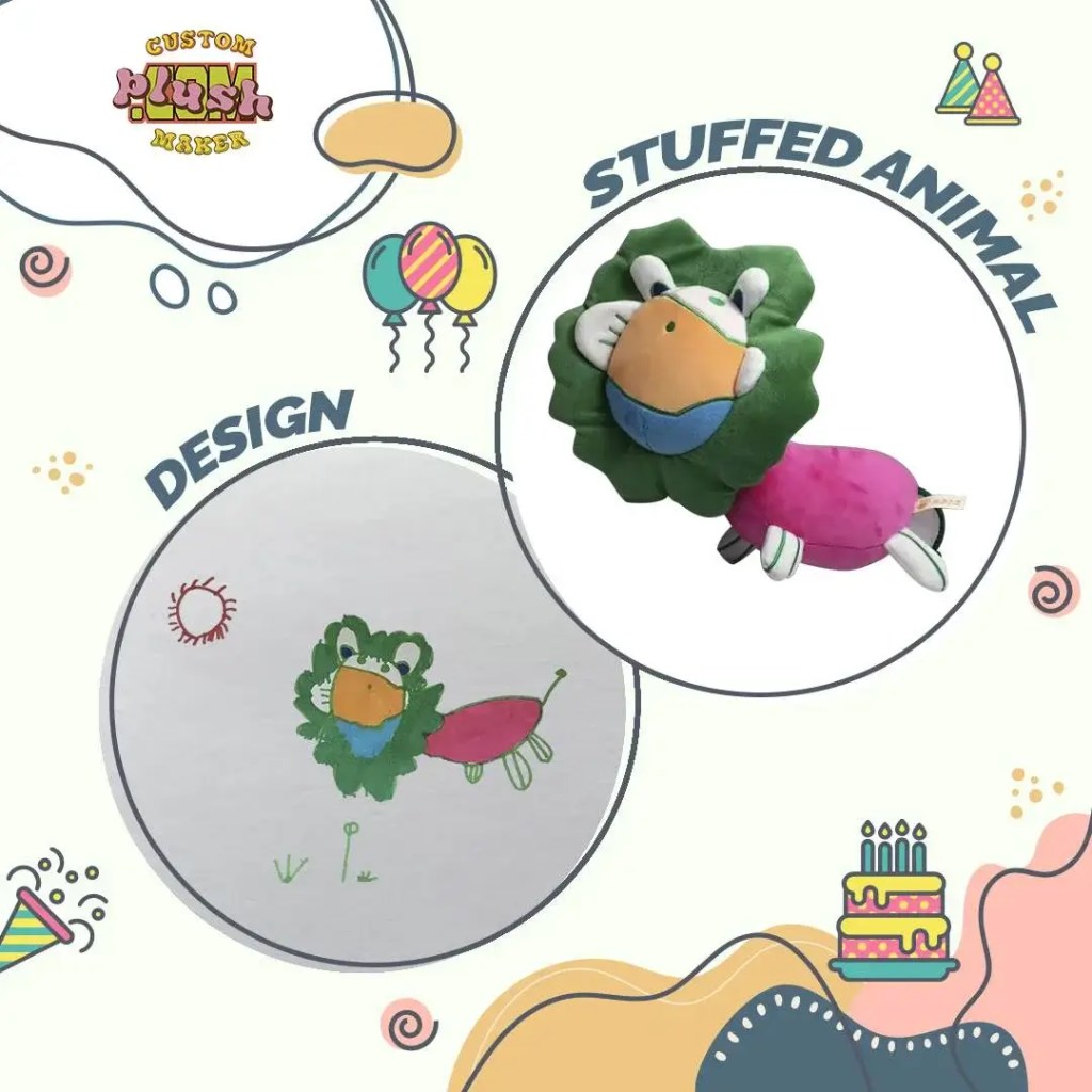 Green lion children's painting making plush toy