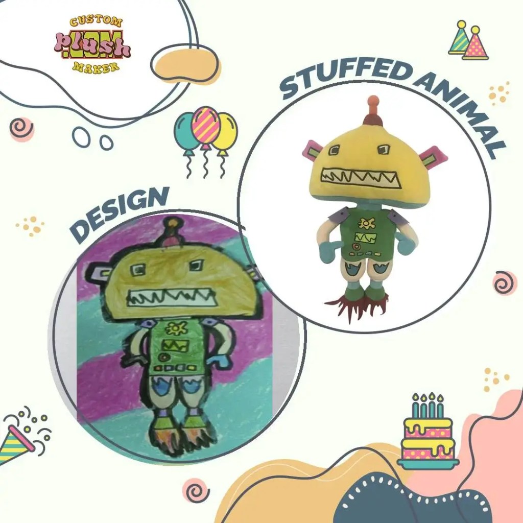 Robot children's drawing to make plush toys