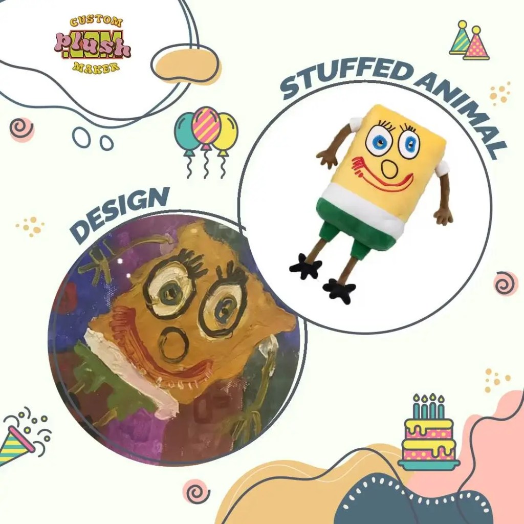 SpongeBob SquarePants children's drawing to make plush toys