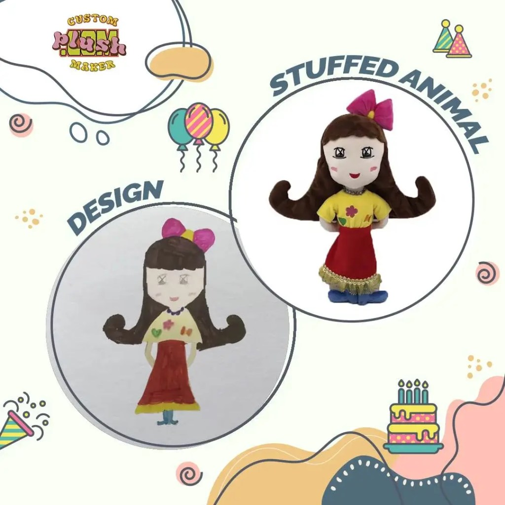 Traditional girl children's painting making plush toys