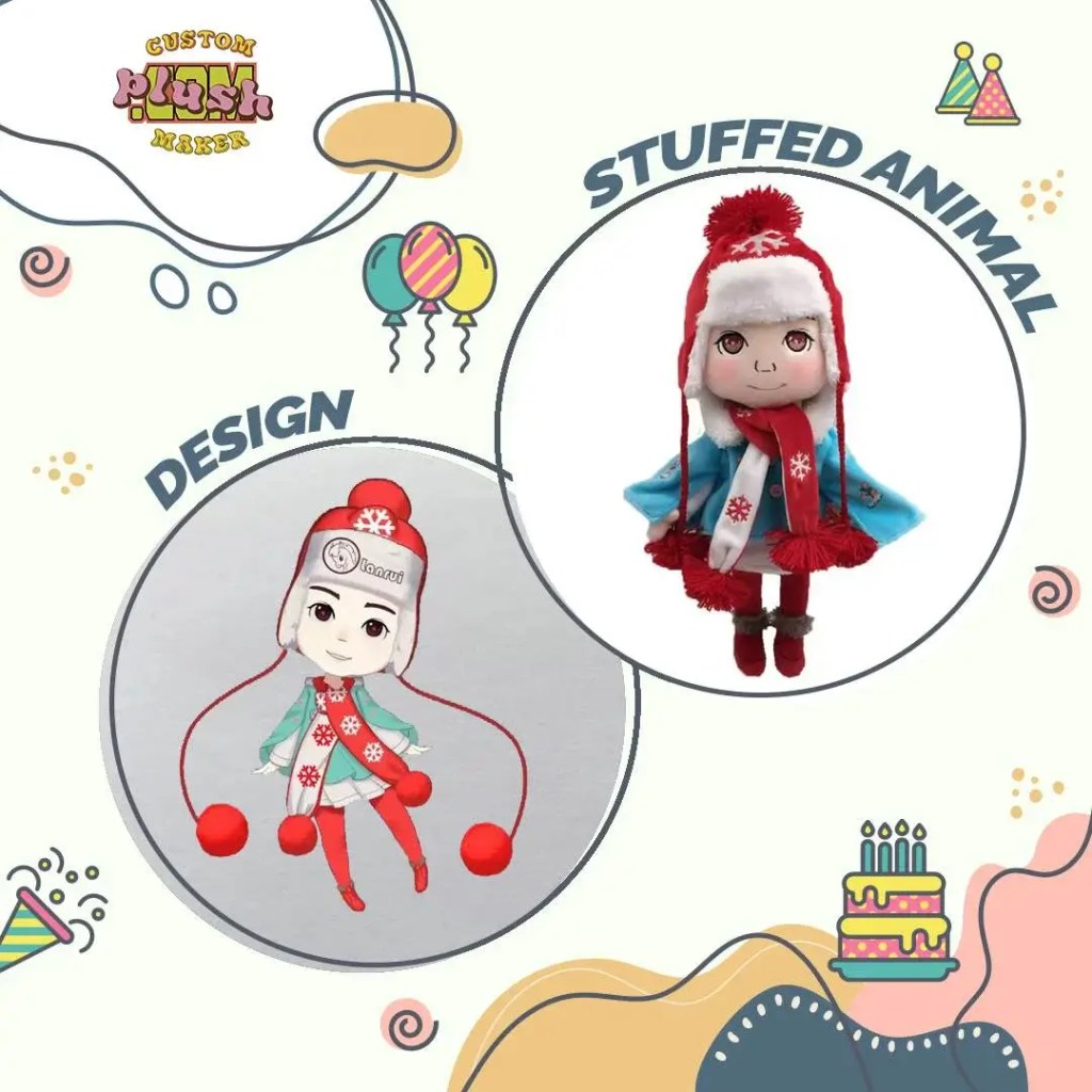 Winter girl children's painting making plush toys