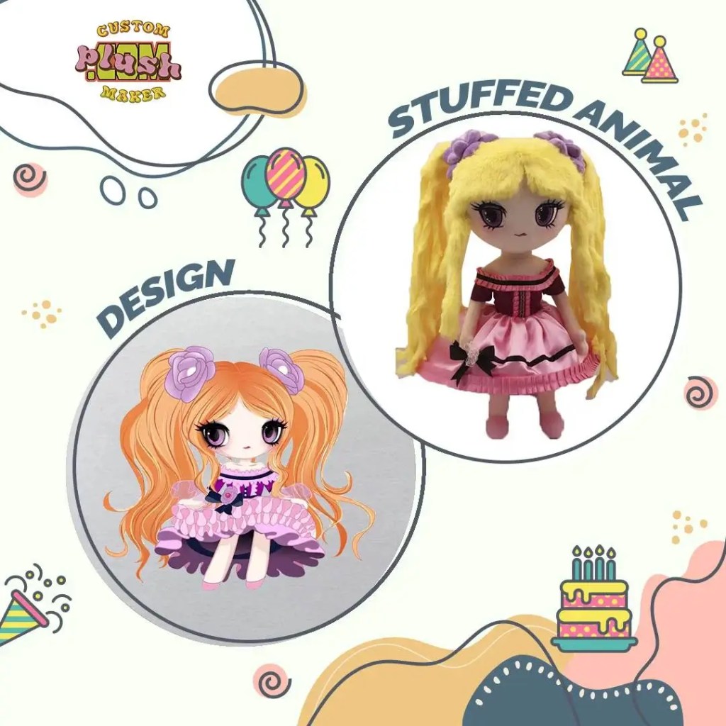 Yellow long-haired girl children's painting making plush toys