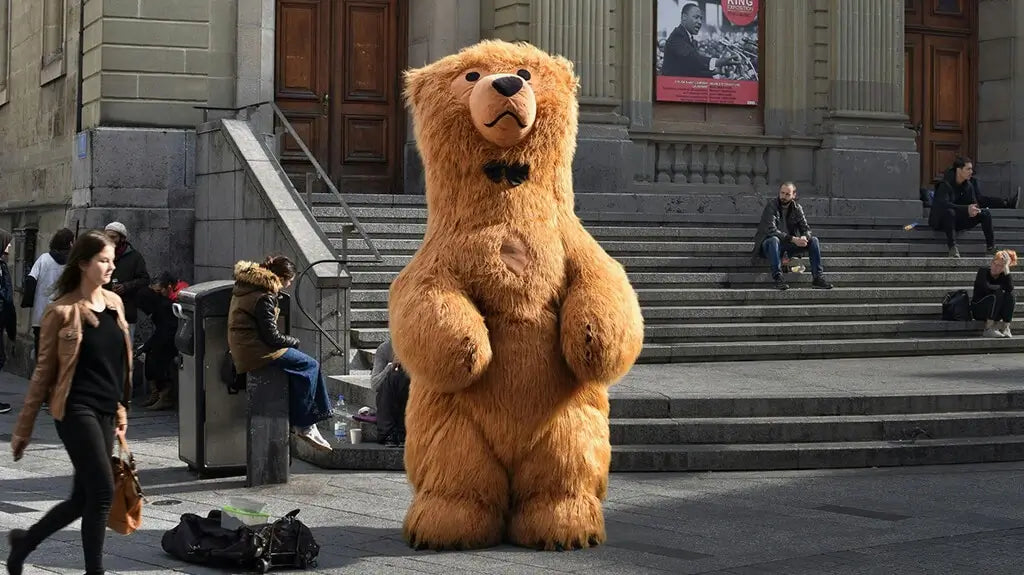 Stora björnmaskotdräkt