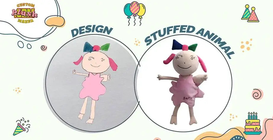 Plüschtiere aus Kinderzeichnungen: Verwandeln Sie die Zeichnung Ihres Kindes in ein einzigartiges Plüschtier- Little girl children's painting plush toys